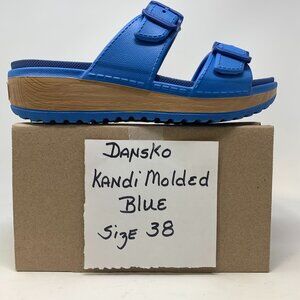Dansko Kandi Womens' Sandal Blue Size 38 EU US 8M Woodgrain